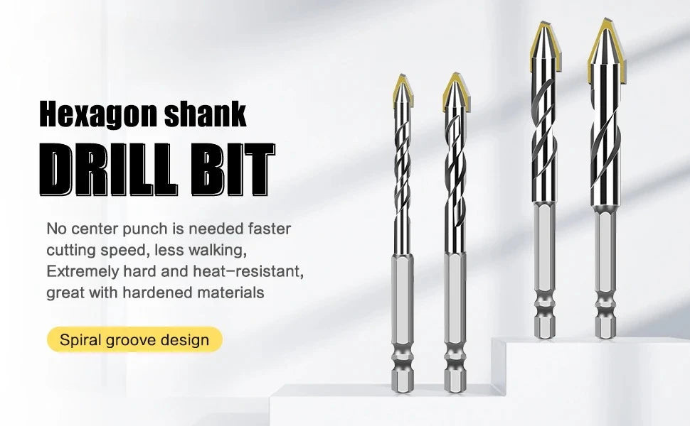 Carbide Hexagonal Shank Tilt Eccentric Diamond Drill Ceramic Cement