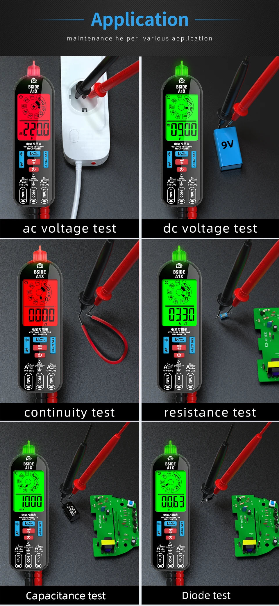 BSIDE NEW Voltage Tester Pen Multimeter Electronic USB Tester