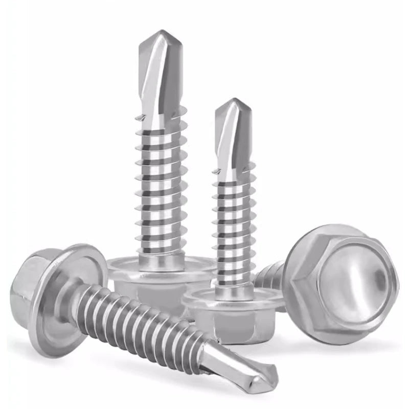 410 #8 #10 Stainless Hex Washer Head Self Drilling Screws 4.2mm/4.8mm