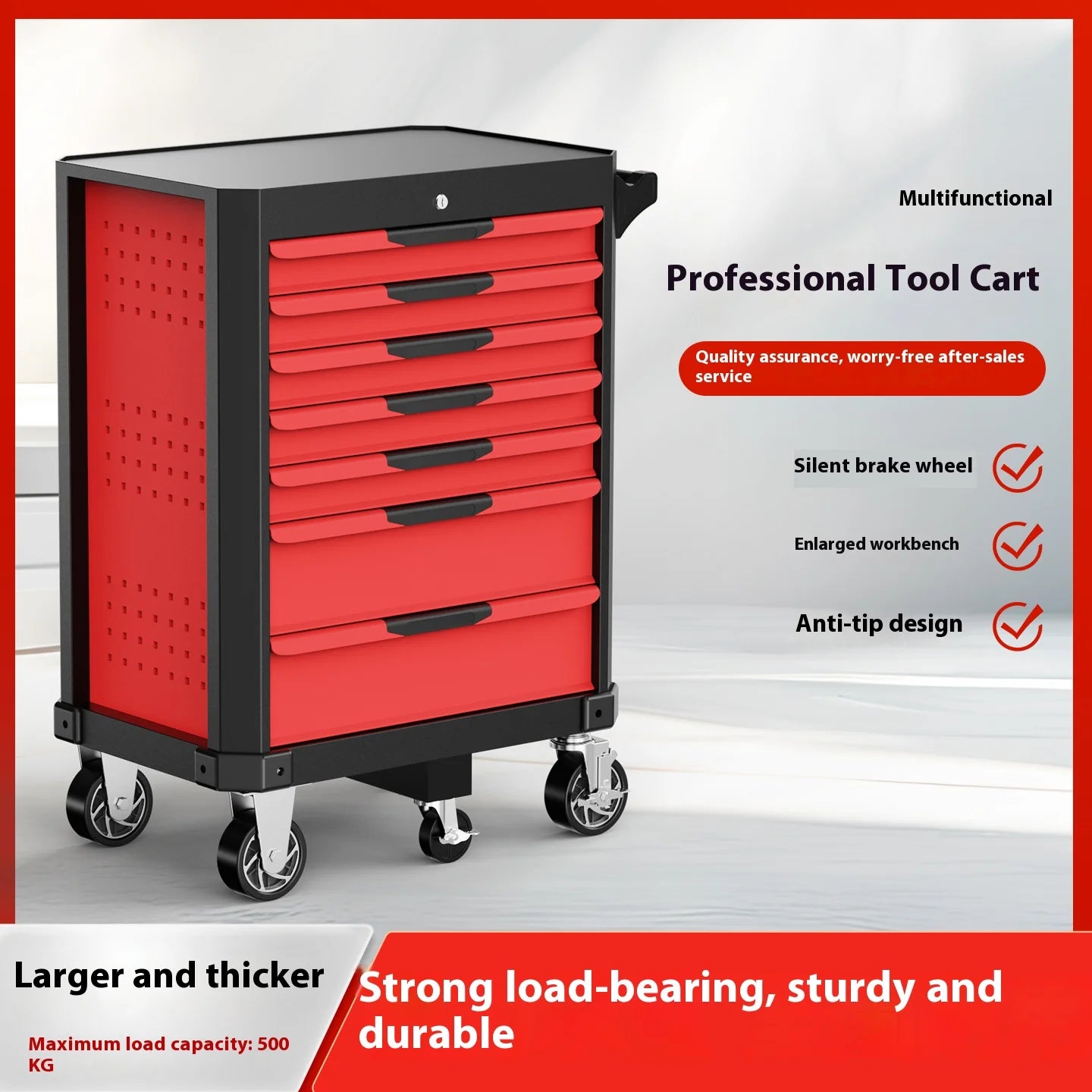 Heavy-Duty 7-Drawer Workshop Tool Cabinet with Lock