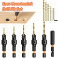 12PCS Countersink Drill Bit Set - #4-#12 Adjustable Wood Boring Bits