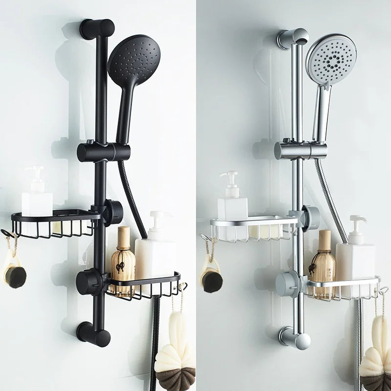 Bathroom Shower Rack Space Aluminum Bathroom Shower Rod Tray Faucet
