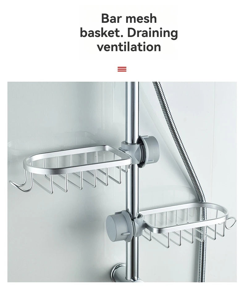 Bathroom Shower Rack Space Aluminum Bathroom Shower Rod Tray Faucet
