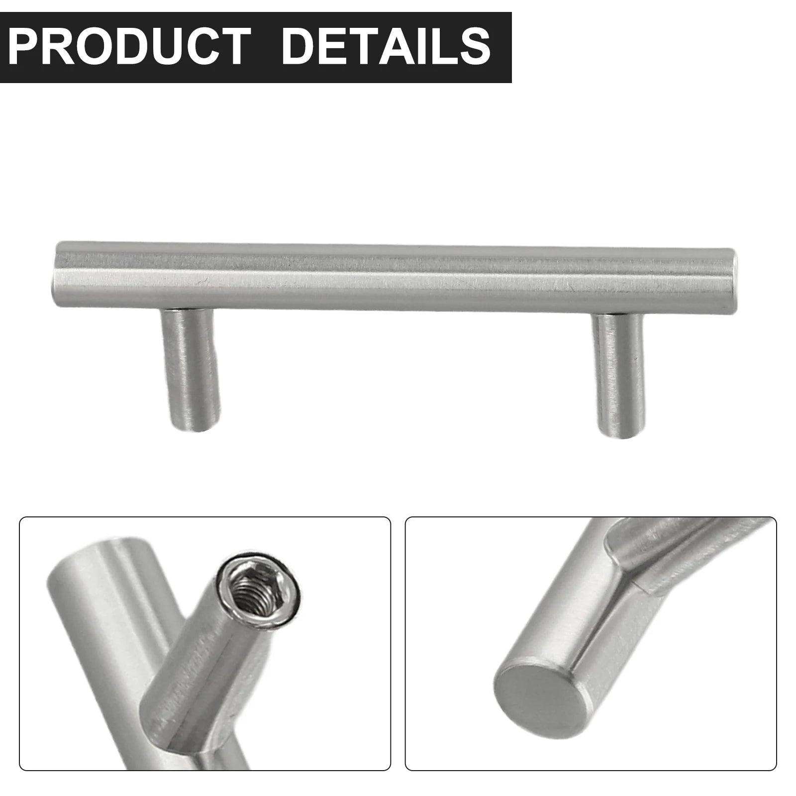 2-14 Inches Handles Stainless Steel Silver T-Type Drawer Cabinet