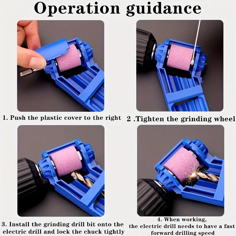 Portable Drill Bit Sharpener With Grinding Wheel For Quick And Easy