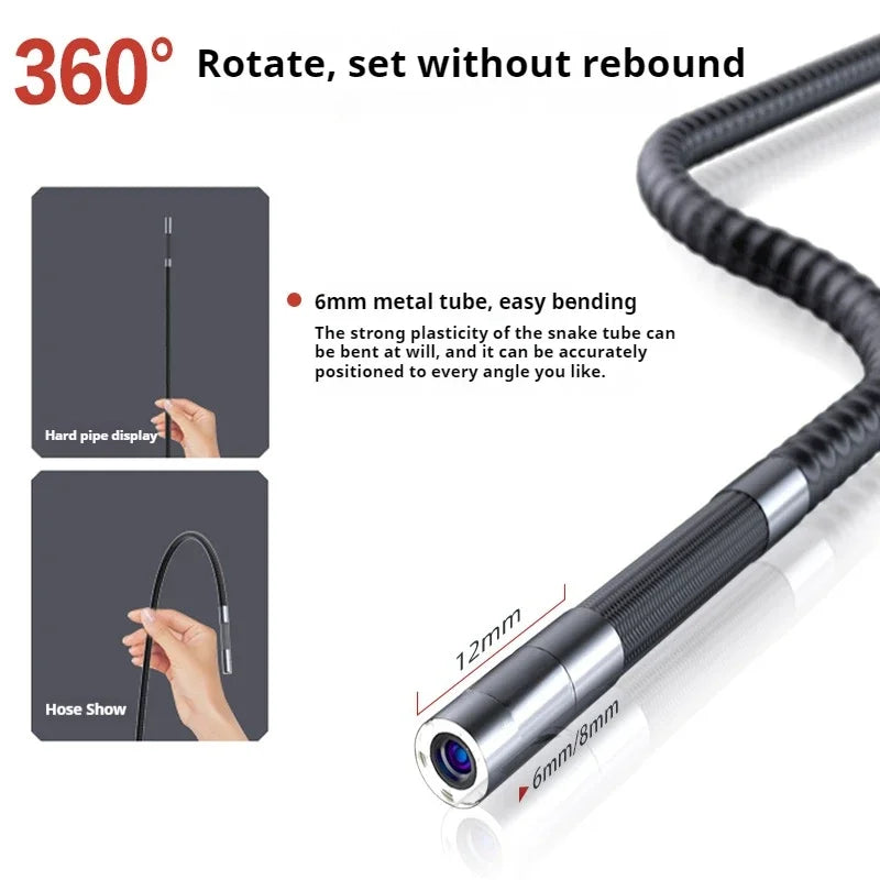 3.9mm 5 million pixels HD Two-Way Rotary 360° Industrial Piping