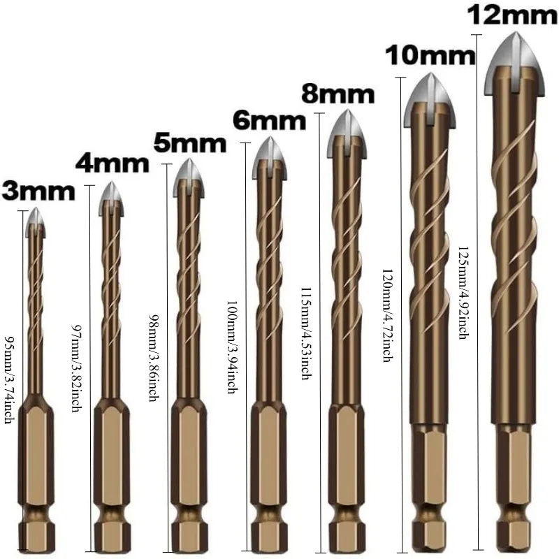 Masonry Concrete Drill Bits For Glass Ceramic Tile Brick Plastic Wood