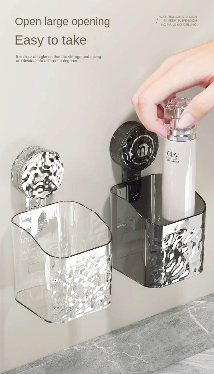Acrylic Shelf Bathroom Rotating Suction Cup Shelf Kitchen Vanity No