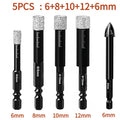 5PCS 5-15mm Dry Diamond Core Drill Bits Set For Tile Concrete