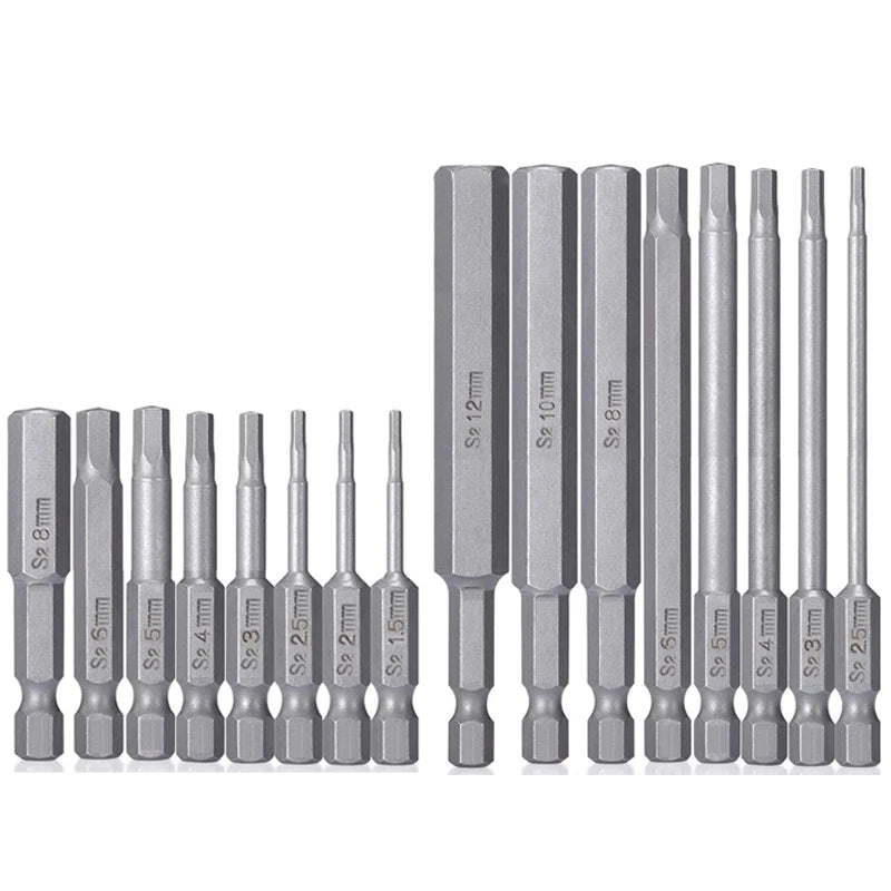 Hex Allen Wrench Bit Set Metric Imperial SAE Screwdriver Electric
