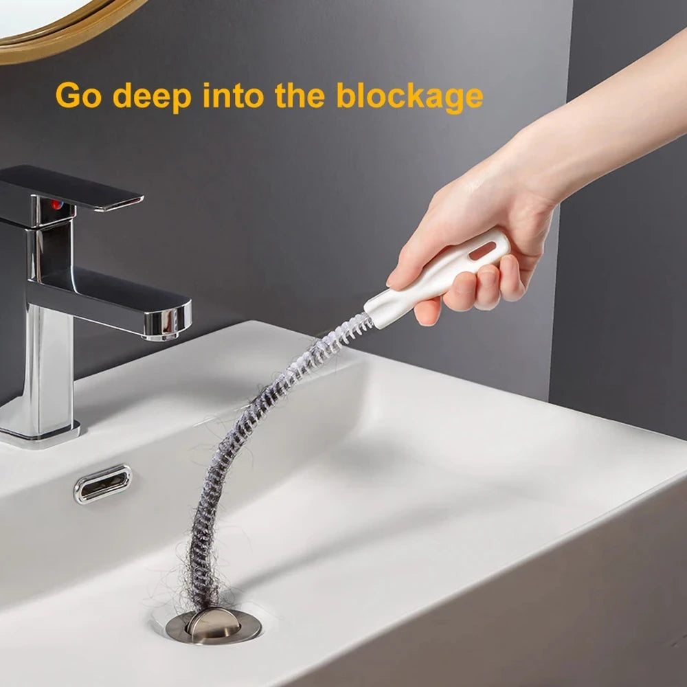 Pipe Dredging Brush Bathroom Hair Sewer Sink Cleaning Brush Drain