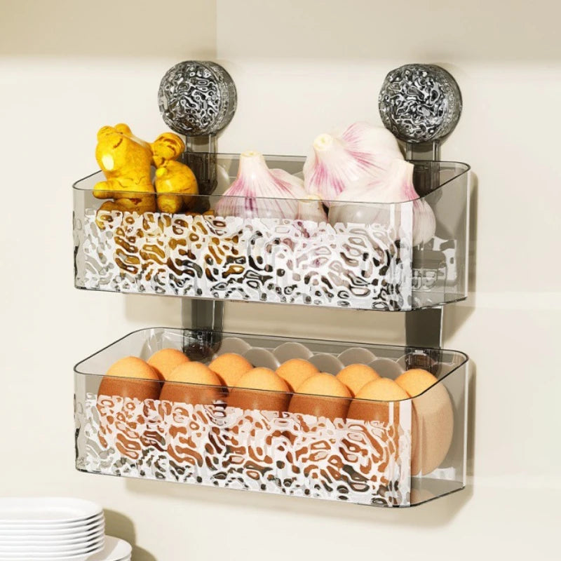 Acrylic Shelf Bathroom Rotating Suction Cup Shelf Kitchen Vanity No