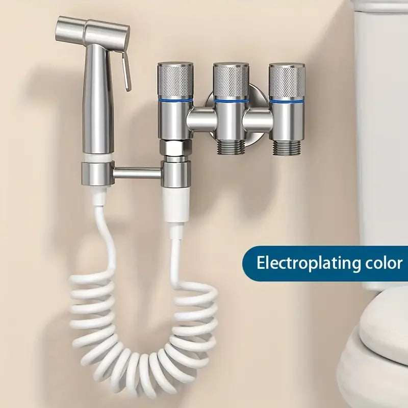 3-in-1 Wall-Mounted Stainless Steel Water Distributor with Spray Gun