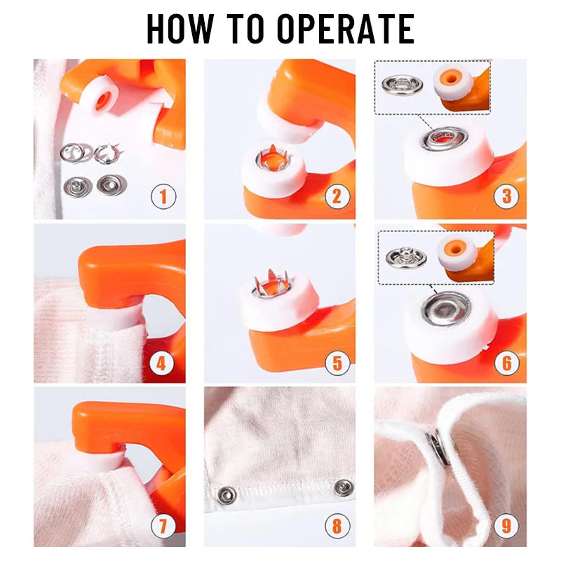 Snap Button Kit With Hand Pressure Pliers 50pcs Snaps