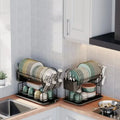 Removable and multifunctional double-layer dish drying rack drainag...