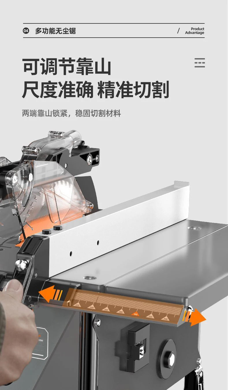 High-Precision Dust-Free Push Table Saw – Extendable Woodworking Bench