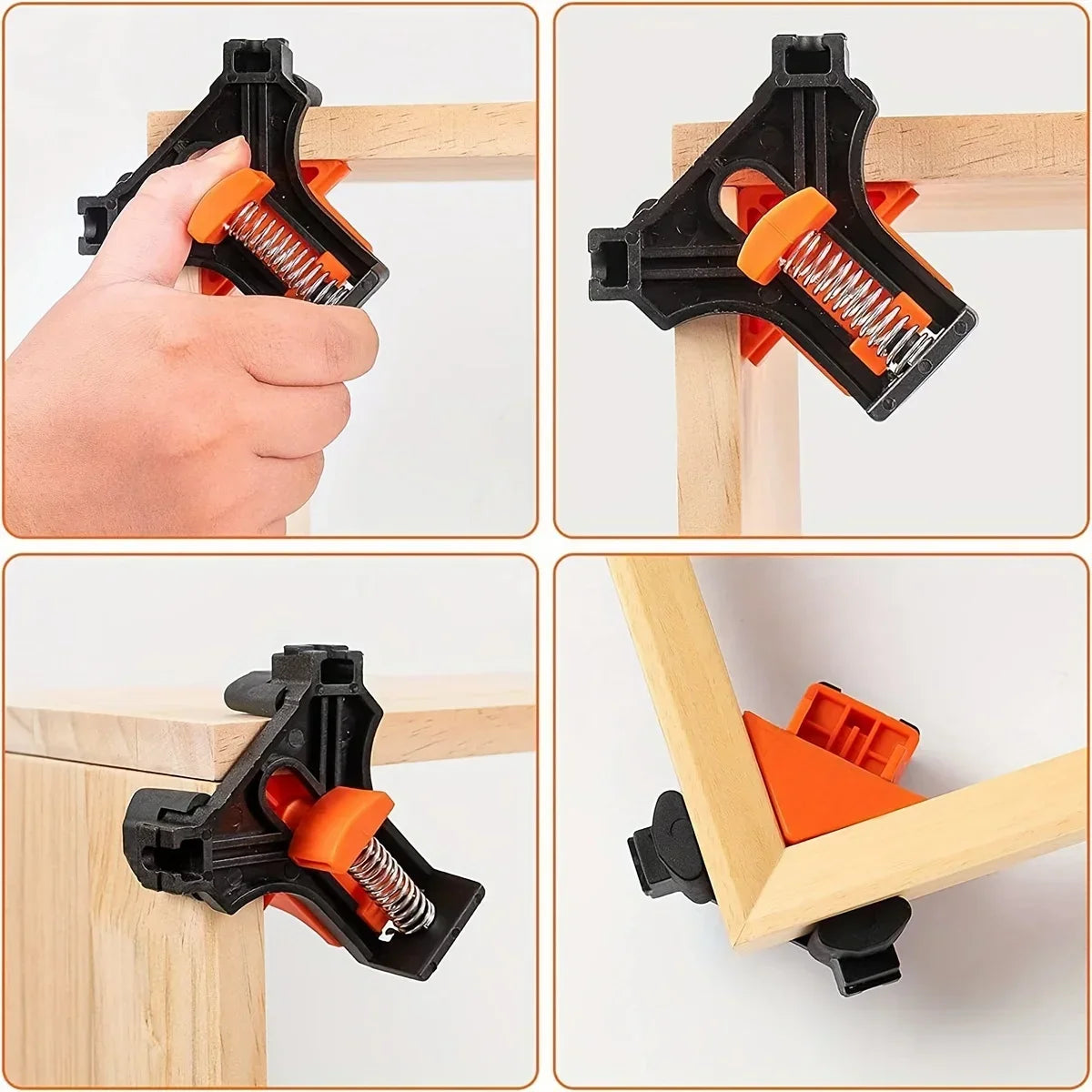 4PCS Right Angle Fixing Clip Woodworking Clamp Adjustable Swing
