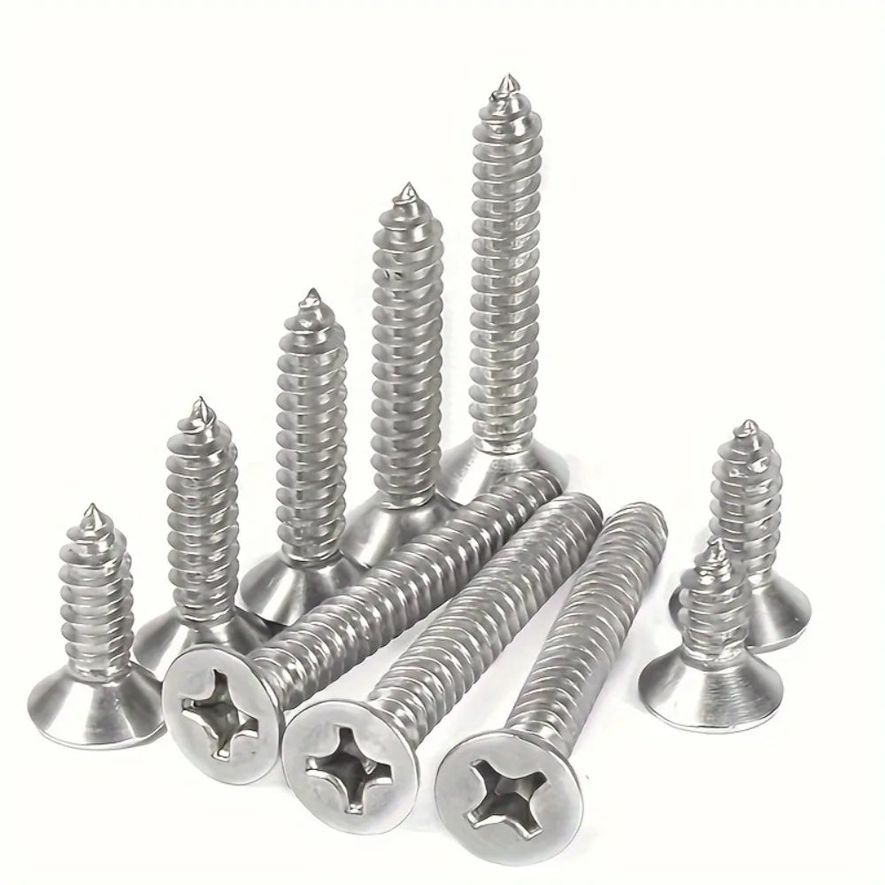 400-piece M3 stainless steel self-tapping screw set, 6mm, 8mm, 10mm