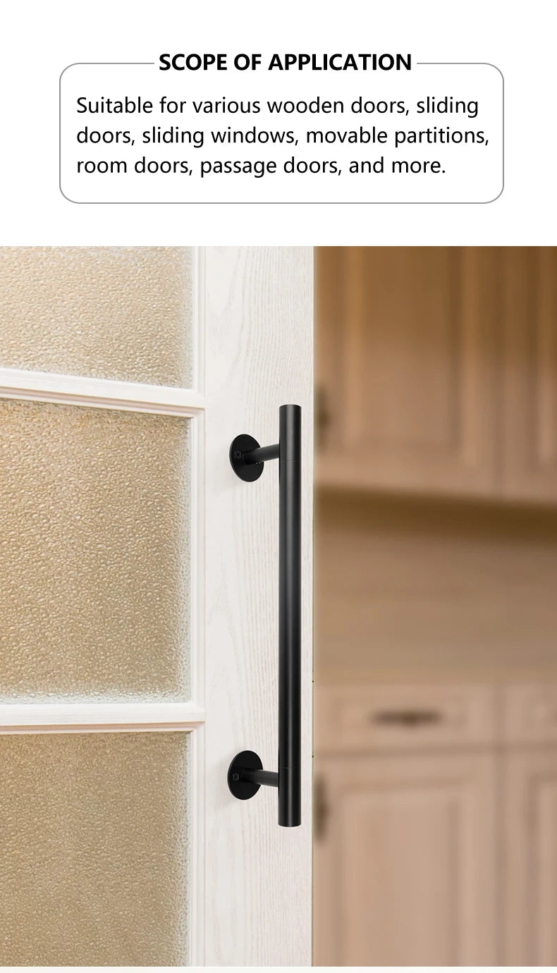 300mm Long Barn Door Handles 400mm Metal Gate Pull Handles Black