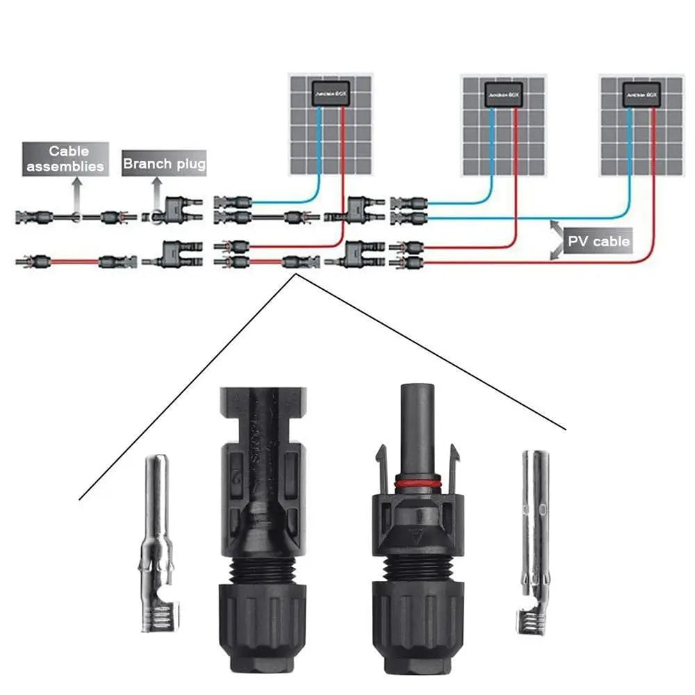 5 Pairs/Lot Solar Connectors with 2pcs Spanner Waterproof Solar Panel