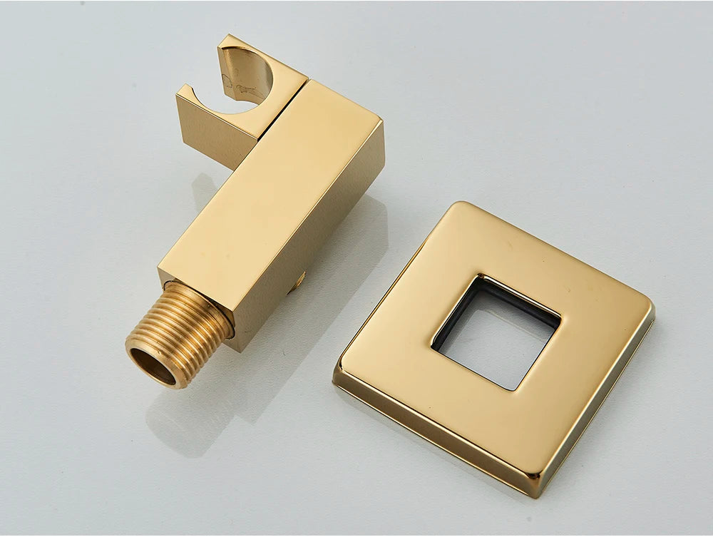 Poiqihy Chrome Shower Head Holder Handheld Shower Spray Bracket Wall