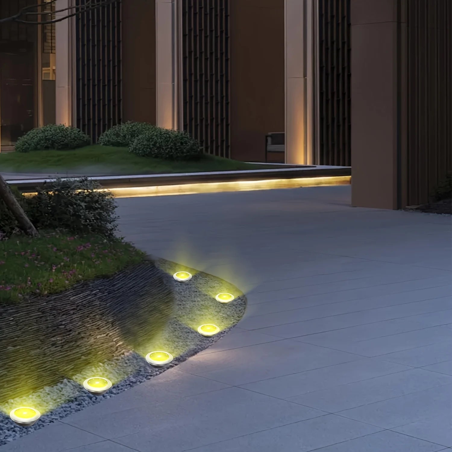 10pcs Solar Ground Light Outdoor Waterproof 8LED Disk Light for