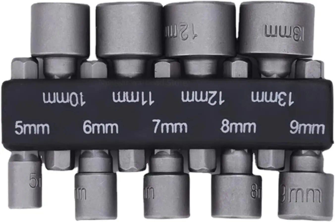 9pcs/set 5mm-13mm Hex Sockets Sleeve Nozzles Nut Driver Set