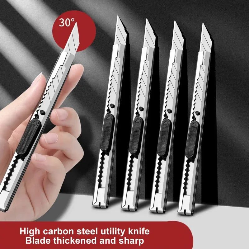 1/5/10Pcs Utility Knife Stainless Steel Paper Cut Box Cutter Tools