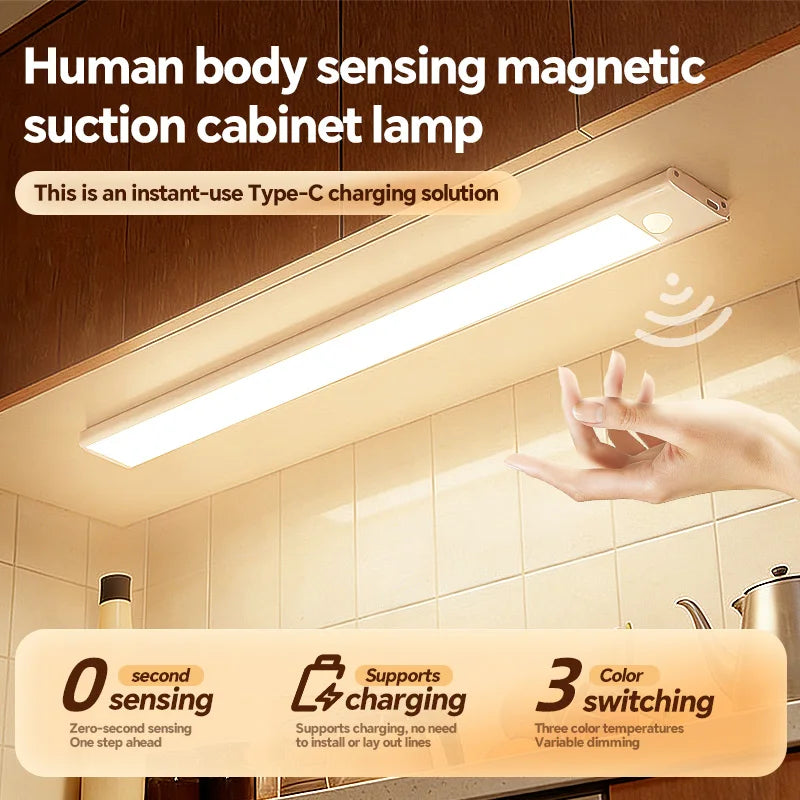 5V Type-C USB Rechargeable LED Motion Sensor Light Bar