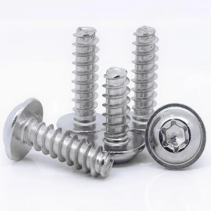 10-100pcs M2 M2.6 M3 M4 M5 Flat end Stainless Steel six lobe Round