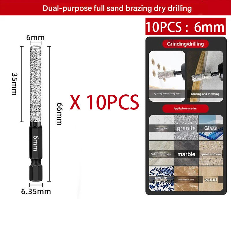 10/4/1PCS Dry Diamond Milling Drill Bits Enlarging Hole Dry Drilling