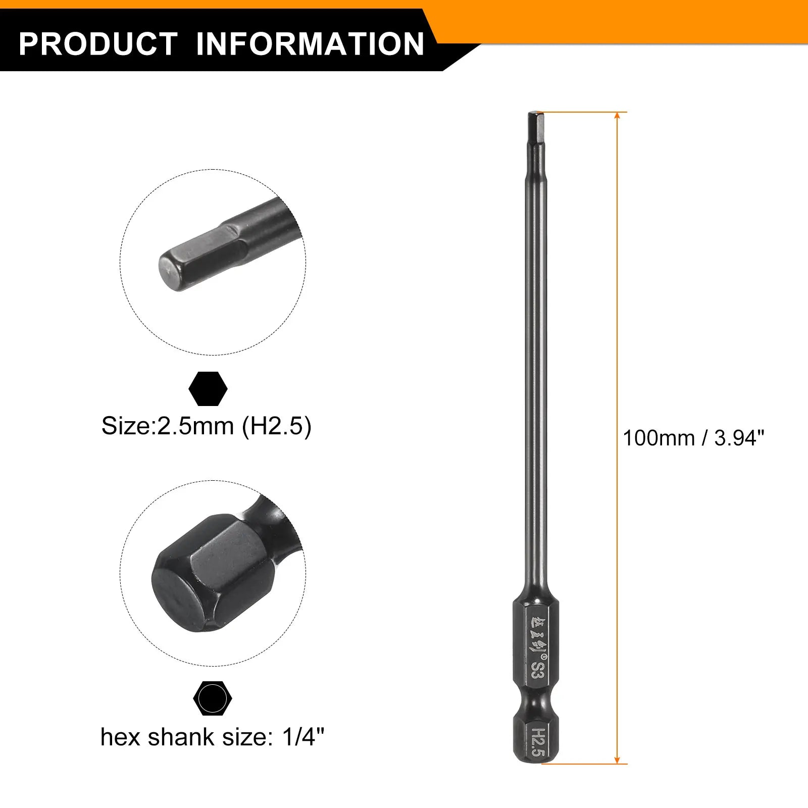 10/15pcs H1.5 H2 H2.5 H3 H4 H5 H6 H8 H10 Hex Head Wrench Drill Bit