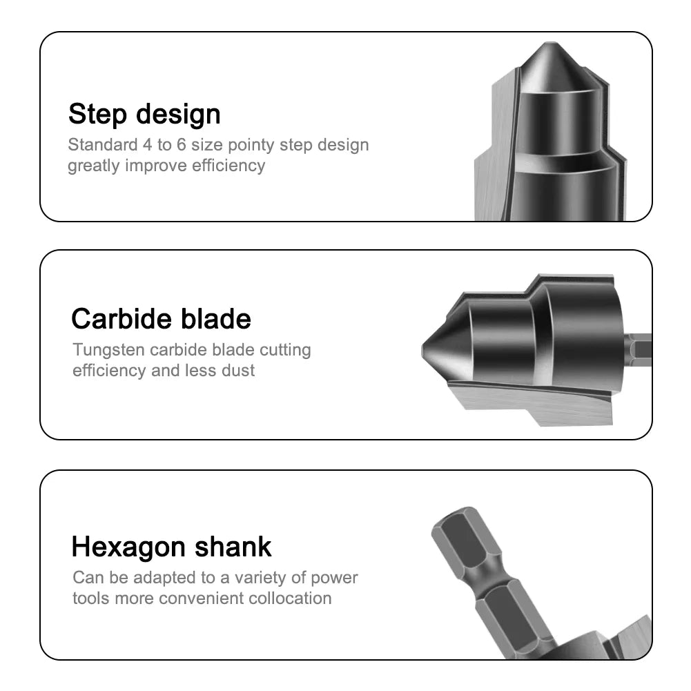 1-3Pcs PPR Lifting ,Tungsten Steel Blad Stepped Drill Bit