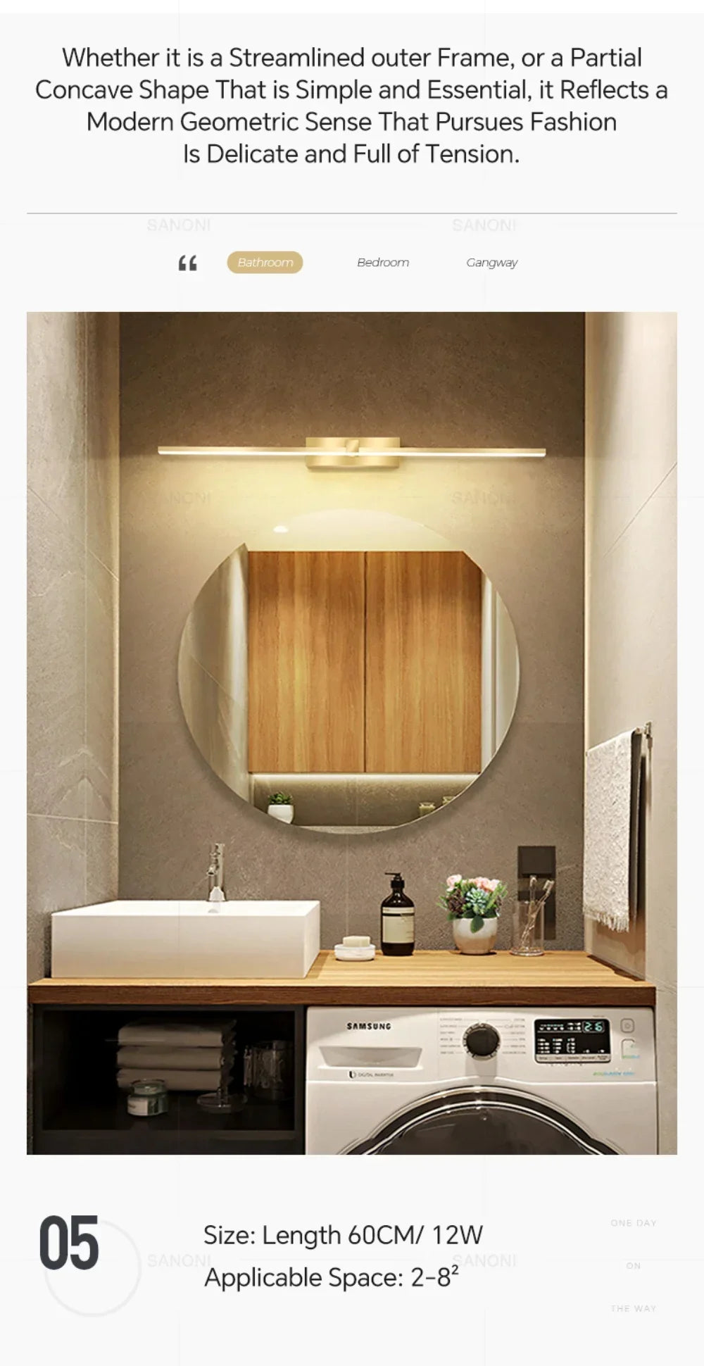 Modern LED Wall Lamp For Bedroom Bedside Hallway Bathroom Makeup