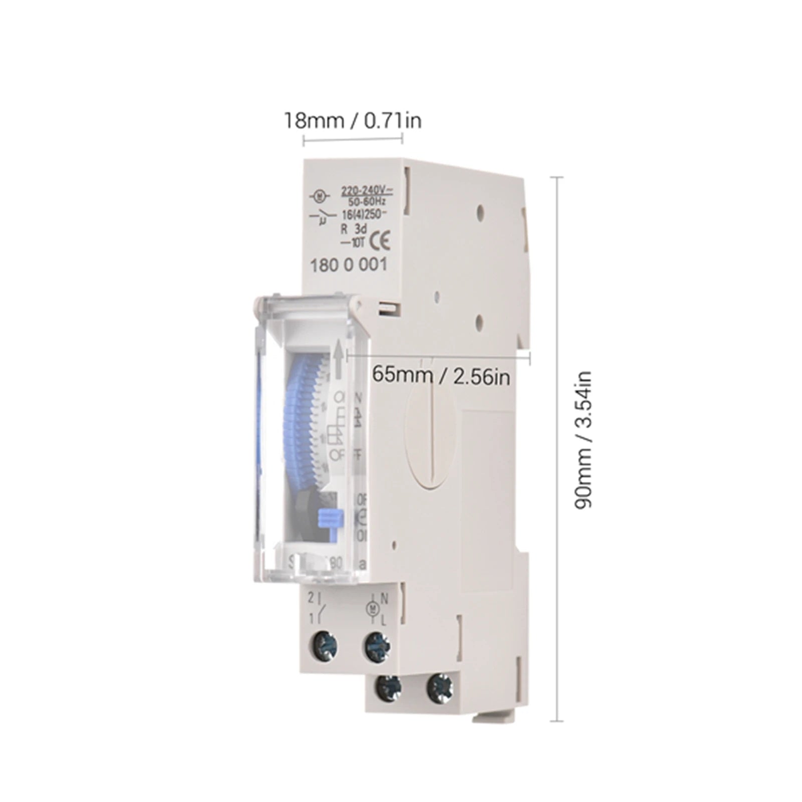 DIN Rail Mechanical 24hr Timer Switch DC 12V – 48 ON/OFF Settings