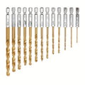 13PCS Twist Drill Bit Set 1/4 Hex Shank Cobalt HSS Wood Metal Core