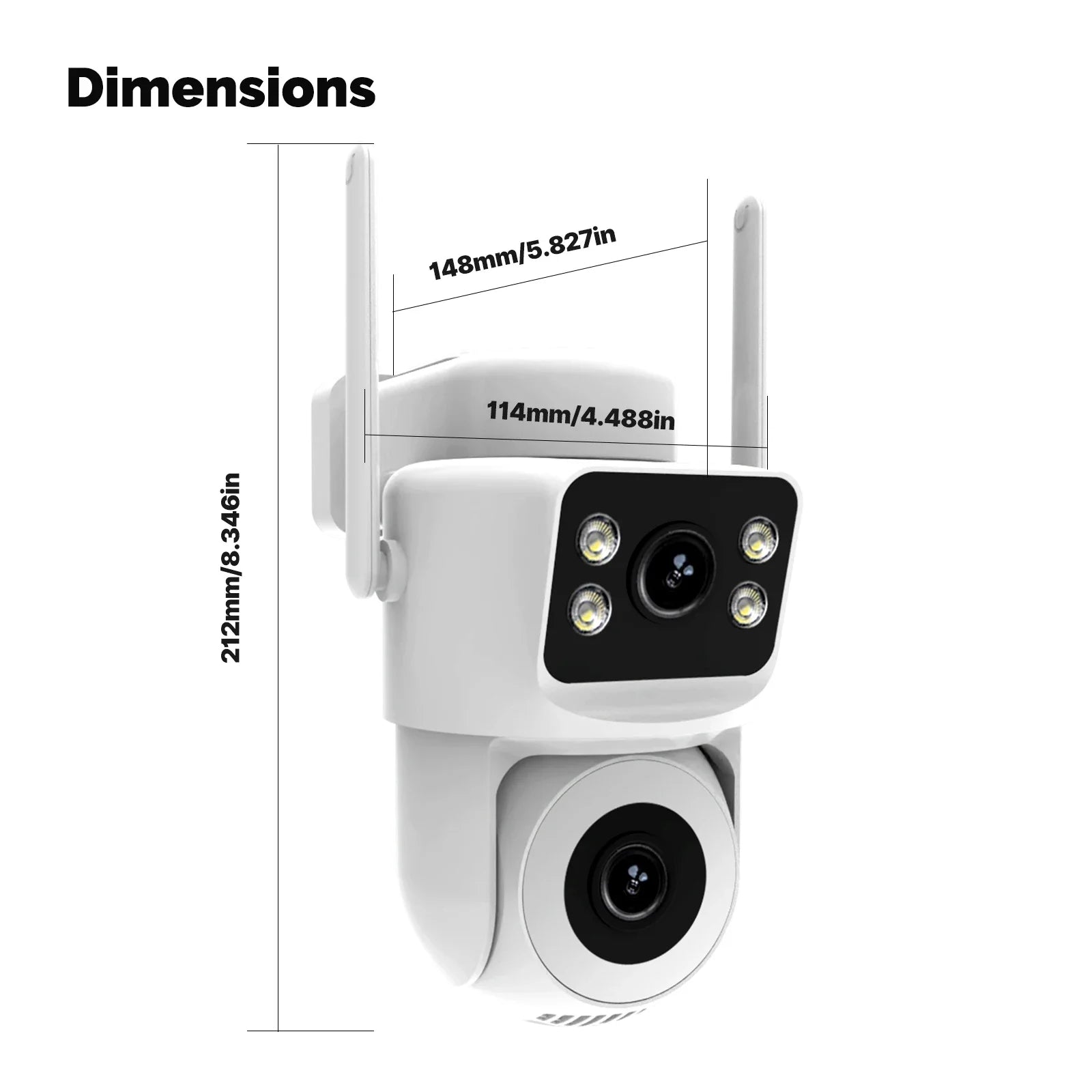 Moes Tuya Smart WiFi Outdoor Security Camera 4MP Dual Screen 2.4G/5G