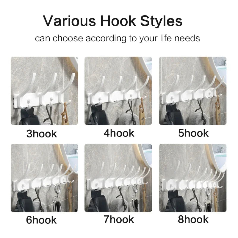 Black white Folding Robe Hooks Towel Hanger Nail Wall Rack Hooks Coat