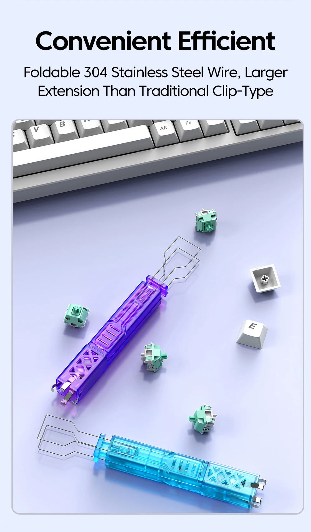NEW 2 in 1Switches Puller Keycap Puller Customized Hot Swap Shaft