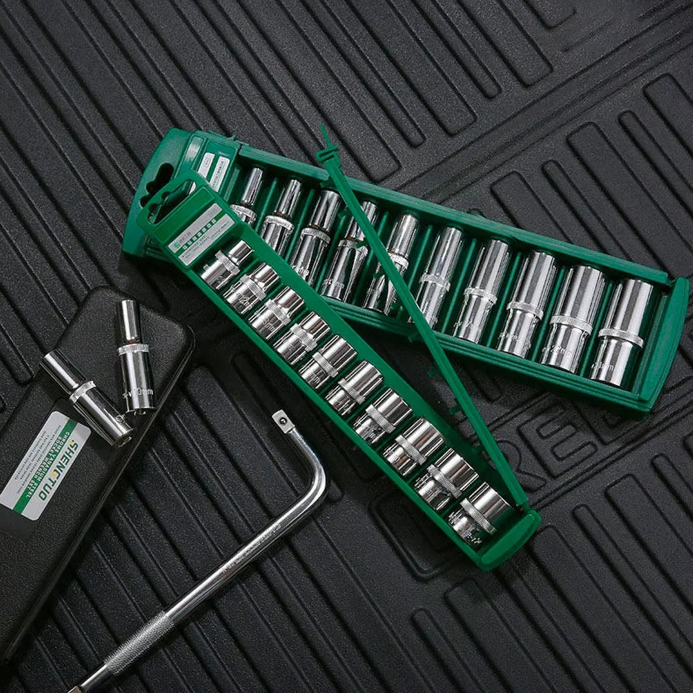 Hex Socket Wrench Head Set 1/4 3/8 1/2 Short Long Socket Deep Nut