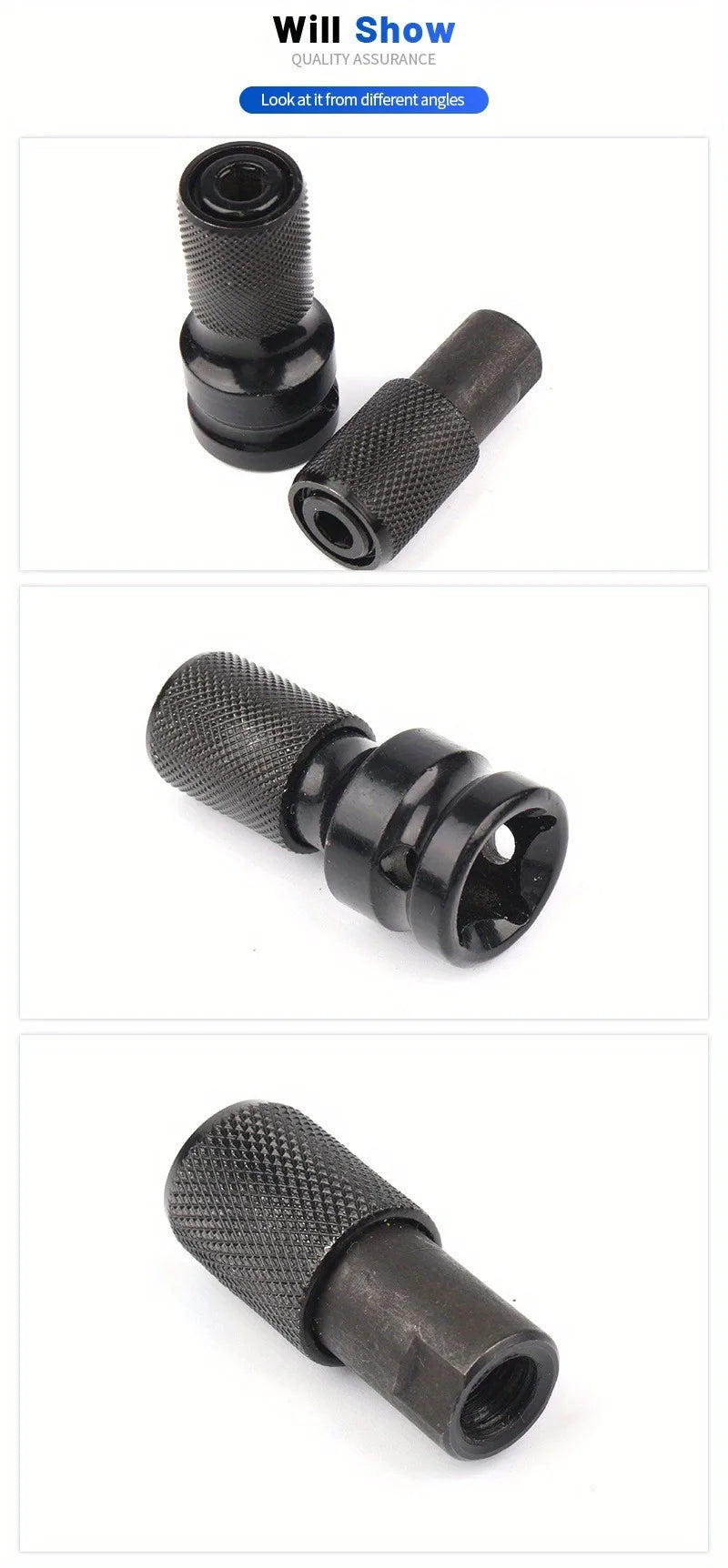 Impact Wrench to Drill Adapter 1/2 to 1/4 Hex Converter Socket