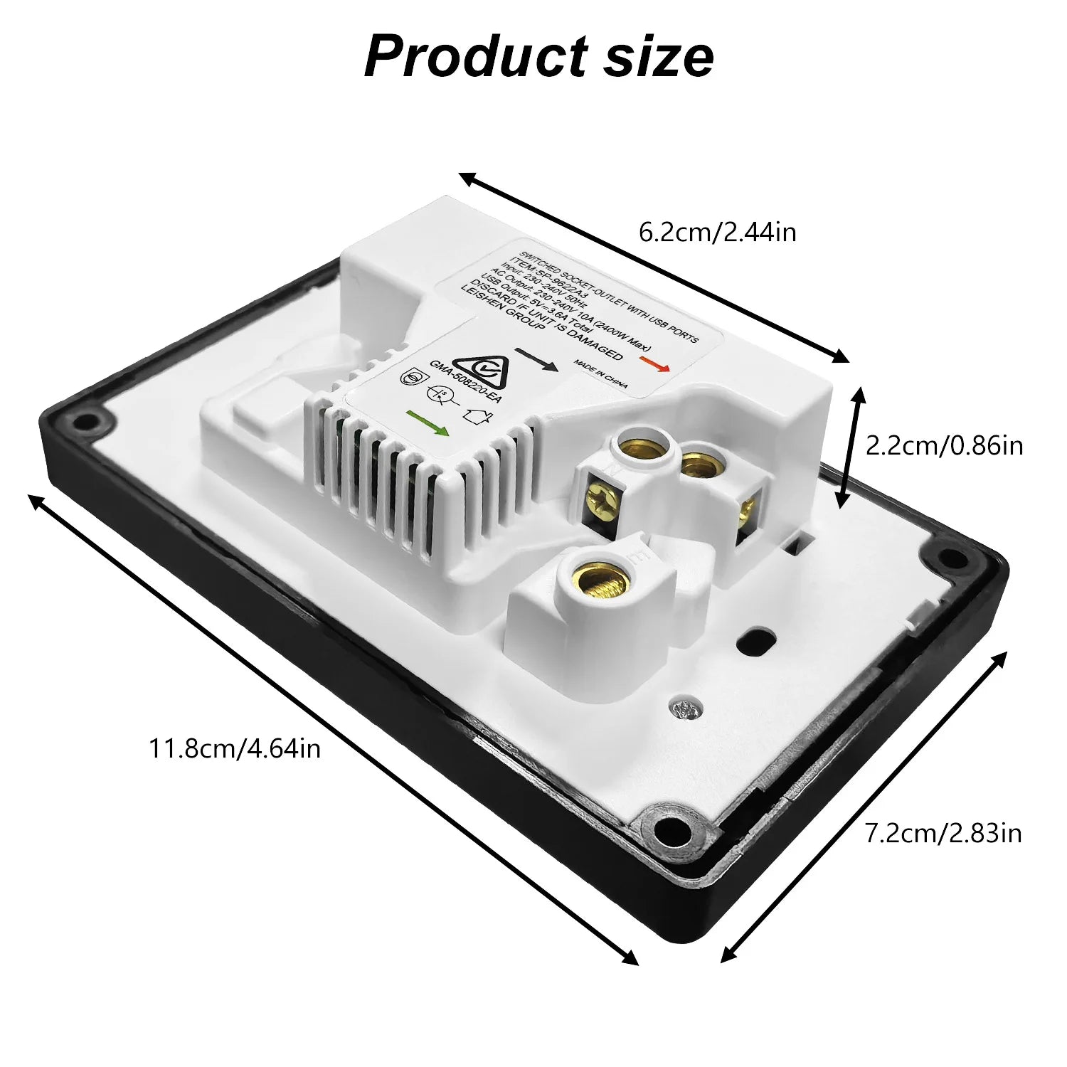 Australian Standard USB Wall Socket Dual Outlet with Type-C and