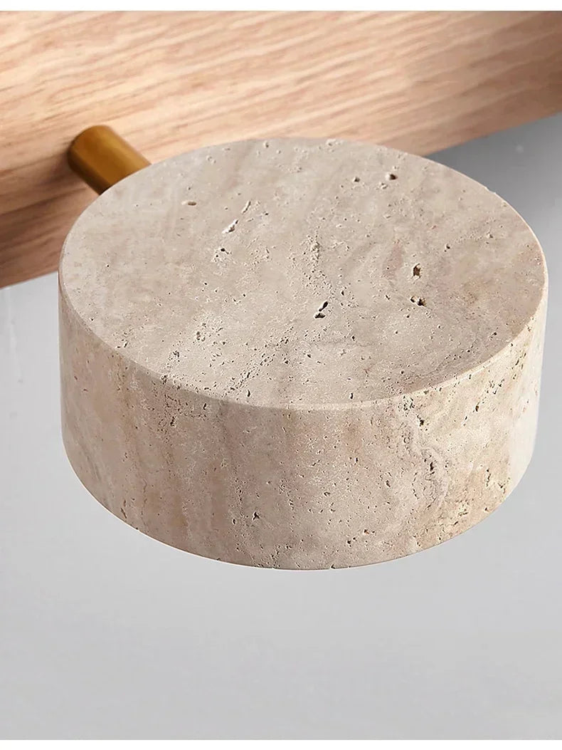 Rotatable Spanish Natural Limestone Round LED Wall Lamp Double‑Sided
