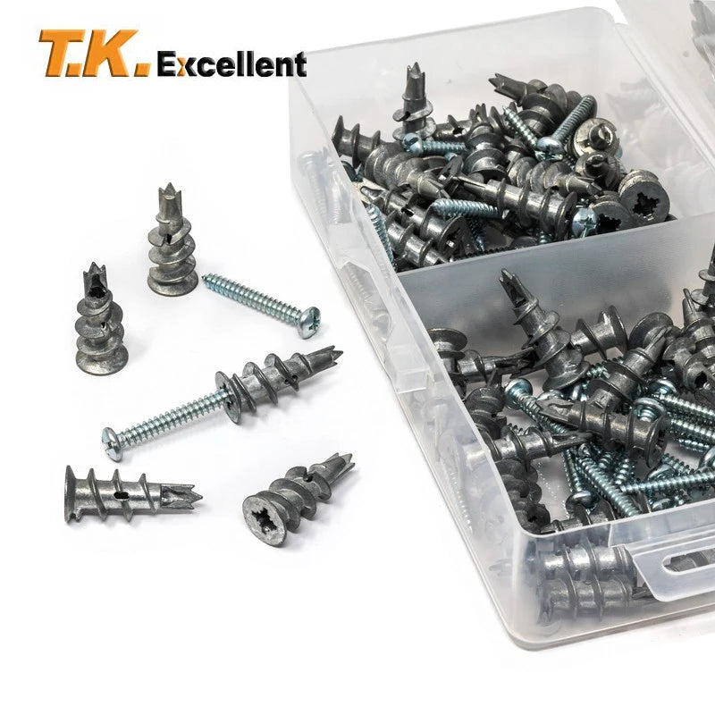 120Pcs  Zinc Alloy Plasterboard Drywall Anchor Hollow Wall