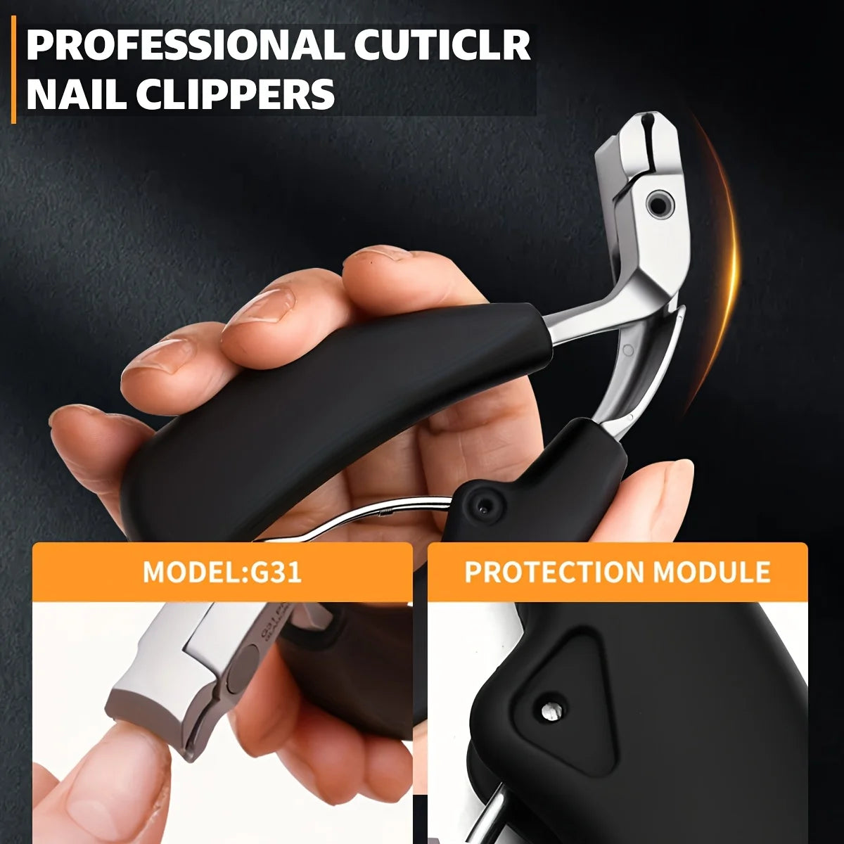 Professional Grade Concave Stainless Steel Nail Clippers for Thick