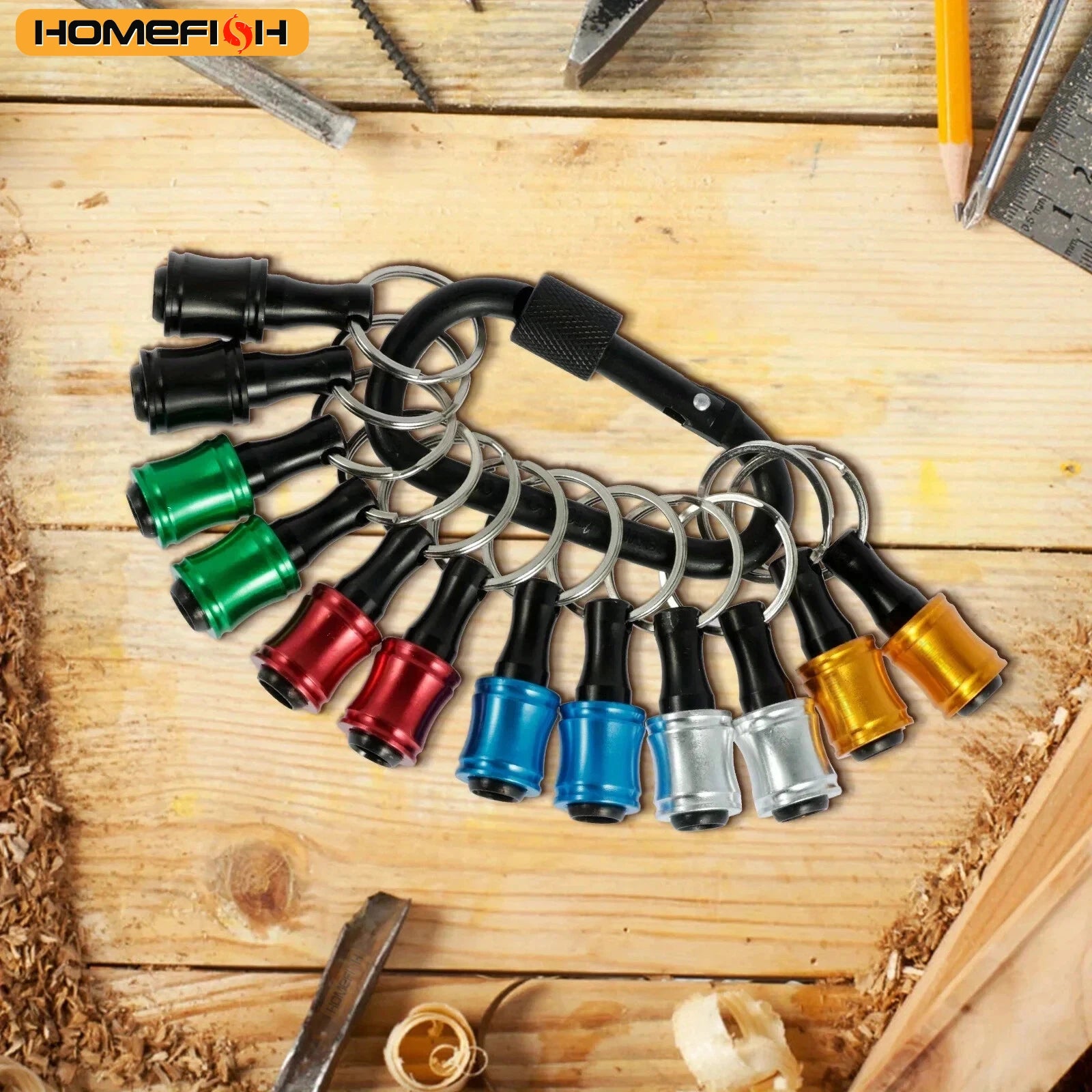 Upgrade, Push to Unlock, 12pcs 1/4 Inch Hex Shank Aluminum Alloy
