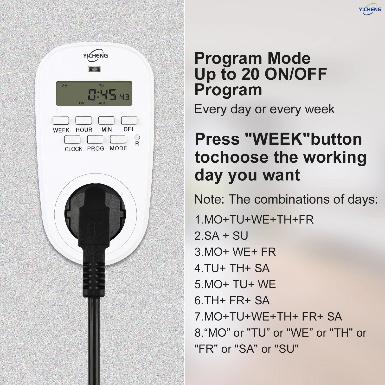 Countdown Timer Power Switch – 20 Daily Programs, Unlimited Weekly