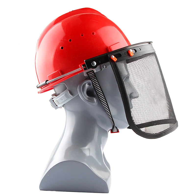 Grass Trimmer & Brushcutter Safety Helmet with Full Face Mesh Guard