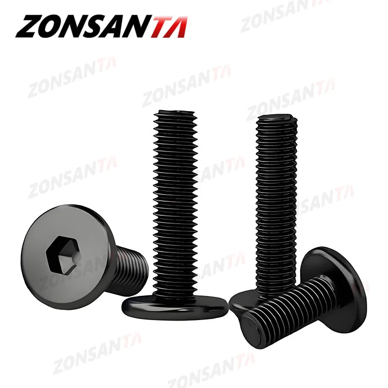 Black 304 Stainless Steel Allen Hexagon Ultrathin Head Bolt Hex