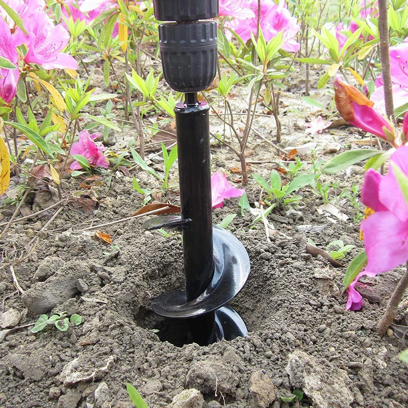 Garden Auger Drill Bit for Planting Solid Shaft Bulb Auger,Heavy Duty